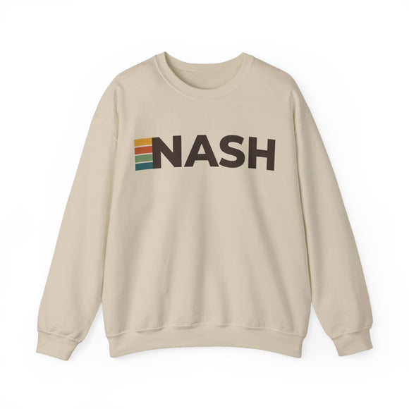 Nashville, Tennessee NASH Retro Stripe Sweatshirt