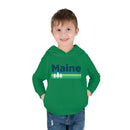 Maine Toddler Hoodie - Retro Trees Unisex Maine Toddler Sweatshirt-13