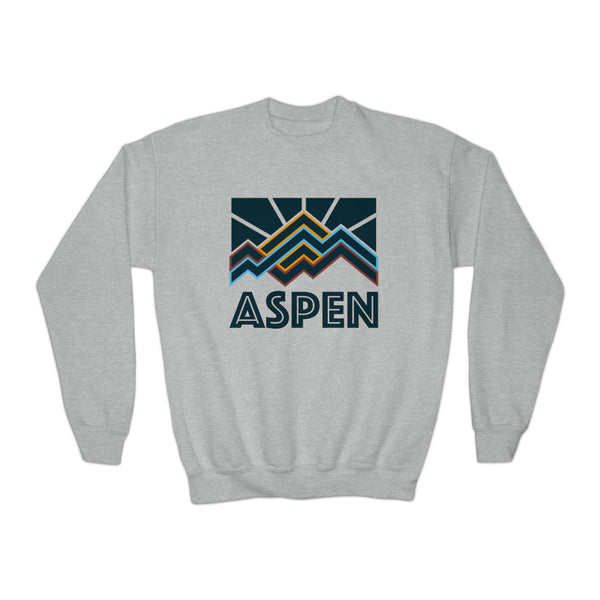 Aspen, Colorado Youth Sweatshirt - Unisex Kid's Aspen Crewneck Sweatshirt
