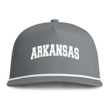 Buy granite Arkansas Embroidered Rope Hat - Vintage Sunwashed Rope Cap, Comfort Colors
