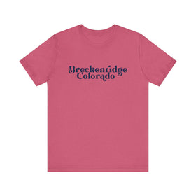 Buy heather-raspberry Breckenridge, Colorado Graphic Tee, Casual T-Shirt, Vintage Style Shirt