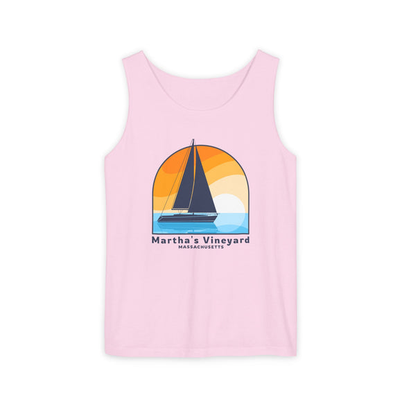 Martha's Vineyard, Massachusetts Sailboat Tank Top | Comfort Colors 100% Cotton