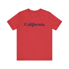 Buy heather-red California Graphic Tee, Casual T-Shirt, Vintage Style Shirt