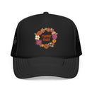 Kids Flower Child Trucker Hat Boho - Youth Snapback Cap