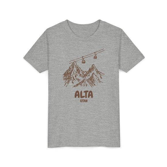 Alta, Utah Youth T-Shirt — Vintage Gondola Ski Mountain Tee