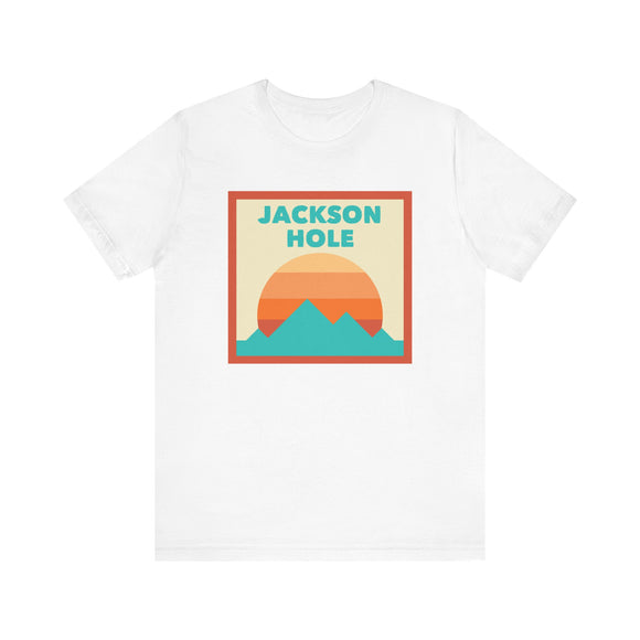 Retro Jackson Hole, Wyoming T-Shirt, Mountain Sun Tee, Unisex Graphic Shirt, Vintage Jackson Hole, Wyoming Top, Outdoor Adventure Clothing