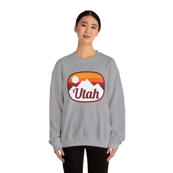 Utah Sweatshirt - Unisex Retro Ombre Utah Crewneck Sweatshirt