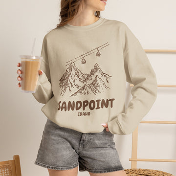 Sandpoint, Idaho Mountain Gondola Sweatshirt, Travel Graphic