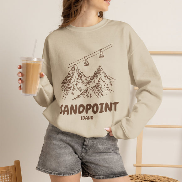 Sandpoint, Idaho Mountain Gondola Sweatshirt, Travel Graphic