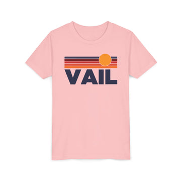 Buy pink Vail, Colorado Youth T-Shirt — Retro Sun Tee