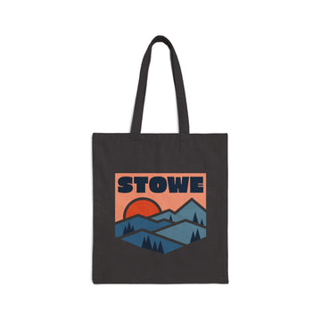 Stowe, Vermont Cotton Canvas Tote Bag - 15" x 16" - 0