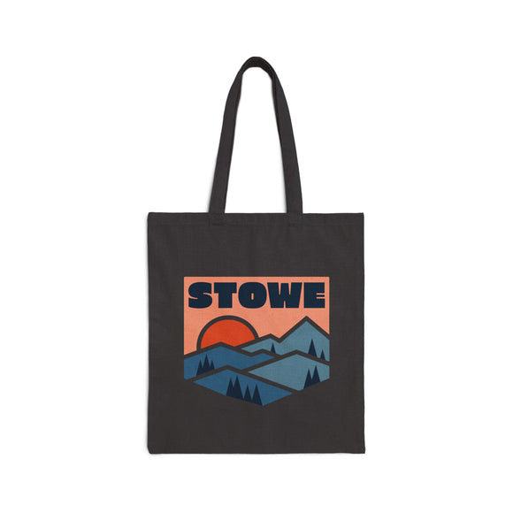 Stowe, Vermont Cotton Canvas Tote Bag - 15" x 16"