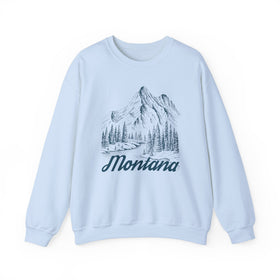 Buy light-blue Montana Sweatshirt - Mountain Illustration Graphic Crewneck