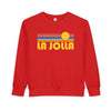 La Jolla, California Toddler Sweatshirt - Retro Sun La Jolla Toddler Crewneck Sweatshirt