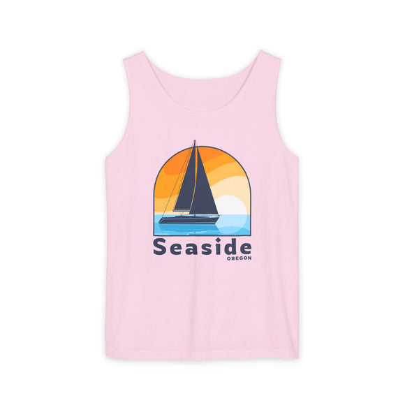 Seaside, Oregon Sailboat Tank Top | Comfort Colors 100% Cotton