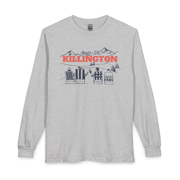 Killington, Vermont Après-ski Long Sleeve Shirt - Mountain Retro Skiing