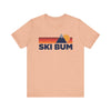 Retro Ski Bum T-shirt, Mountain Tee, Vintage Ski Bum Unisex Jersey Shirt, Outdoor Hiking Apparel