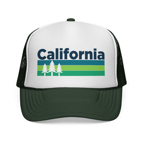 Buy dark-green California Retro Trees Trucker Hat - Vintage Style California Cap