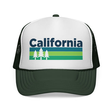 Buy dark-green California Retro Trees Trucker Hat - Vintage Style California Cap