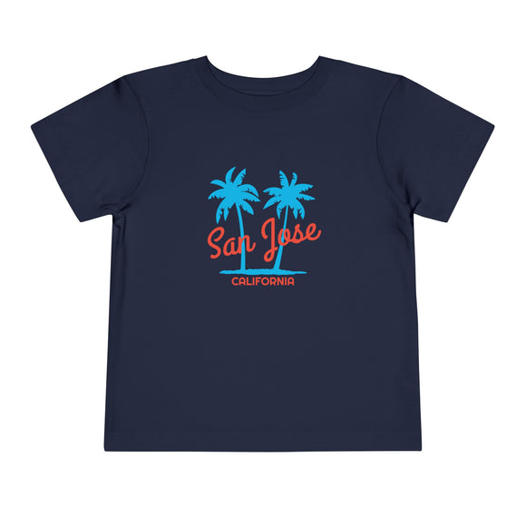 San Jose, California Toddler T-Shirt - Retro Palm Tree Toddler San Jose Shirt