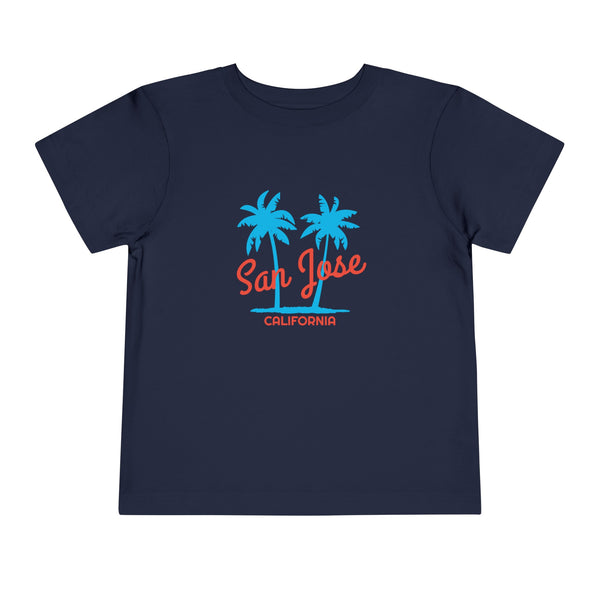 San Jose, California Toddler T-Shirt - Retro Palm Tree Toddler San Jose Shirt