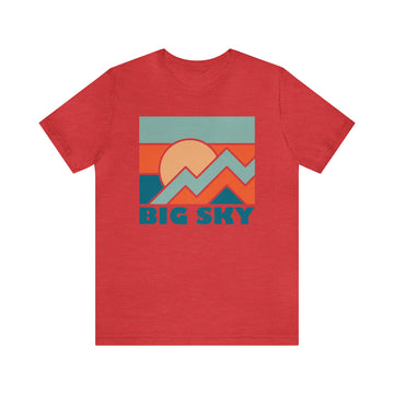 Buy heather-red Big Sky, Montana T-Shirt - Retro Unisex Big Sky Shirt