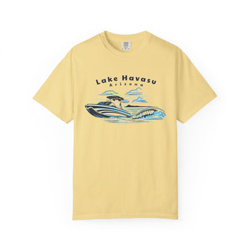 Buy butter Lake Havasu, Arizona T-Shirt, Comfort Colors 100% Cotton Wakeboard Boat Tee