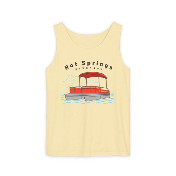 Hot Springs, Arkansas Tank Top Unisex - Pontoon Boat - Comfort Colors - 100% Cotton