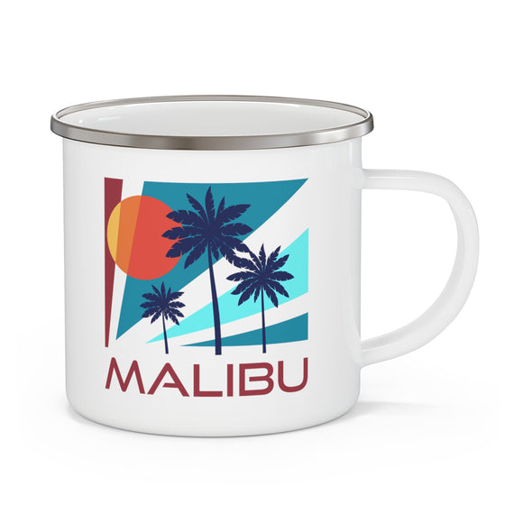 Malibu, California Camp Mug - Retro Enamel Campfire Malibu Mug