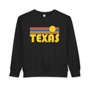 Texas Toddler Sweatshirt - Retro Sun Texas Toddler Crewneck Sweatshirt-3