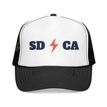 San Diego, California Retro Trucker Hat - Lightning Foam Cap - Lightning - 0