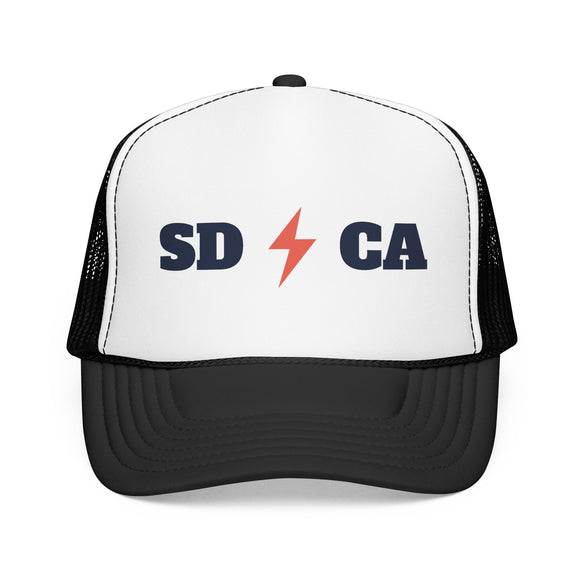 San Diego, California Retro Trucker Hat - Lightning Foam Cap