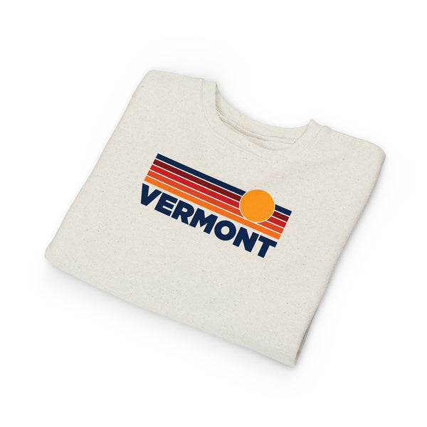 Vermont Toddler Sweatshirt - Retro Sun Vermont Toddler Crewneck Sweatshirt