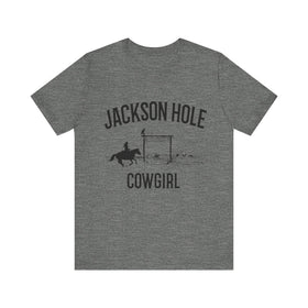 Buy deep-heather Jackson Hole, Wyoming Cowgirl Graphic Tee