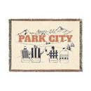 Park City, Utah Ski Town Throw Blanket | Mountain Woven Blanket-1