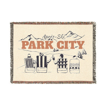 Park City, Utah Ski Town Throw Blanket | Mountain Woven Blanket