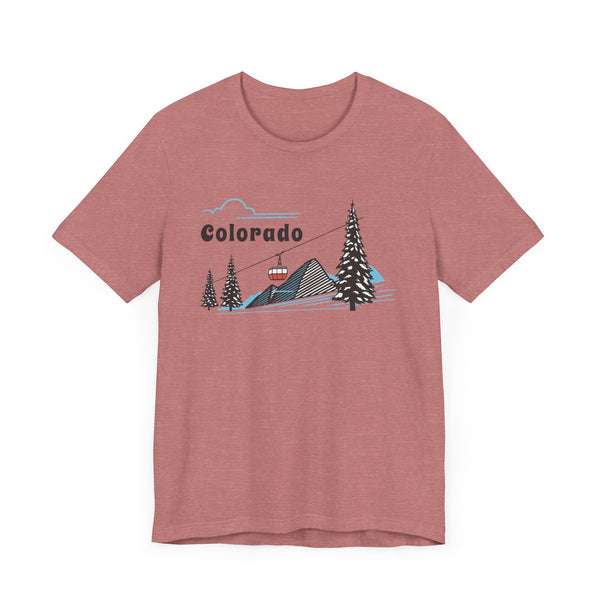 Colorado T-Shirt Retro - Adult Unisex Ski Mountain Gondola Colorado T Shirt