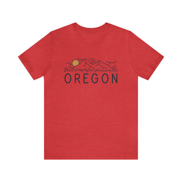 Buy heather-red Oregon T-Shirt - Retro Unisex Oregon Shirt
