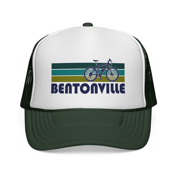 Bentonville, Arkansas Retro Bike Trucker Hat - Vintage Style Bentonville Cap