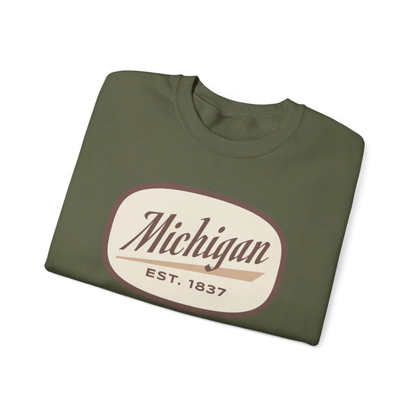 Michigan Sweatshirt - Unisex Retro Michigan Crewneck Sweatshirt
