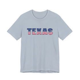 Buy light-blue Texas T-shirt - Patriotic USA Stars Stripes Shirt