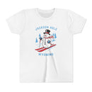 Jackson Hole, Wyoming Youth Skiing Snowman Tee - Kids Jackson Hole T Shirt-1