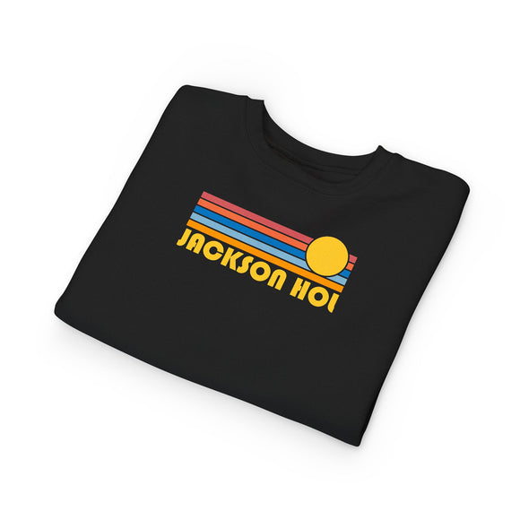 Jackson Hole, Wyoming Toddler Sweatshirt - Retro Sun Jackson Hole Toddler Crewneck Sweatshirt