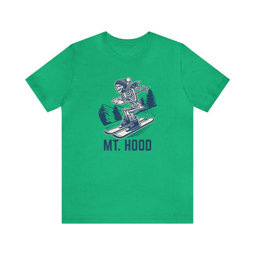 Buy heather-kelly Mt Hood, Oregon T-Shirt - Skeleton Skier Unisex Mt Hood Shirt