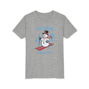 Telluride, Colorado Youth Skiing Snowman Tee - Kids Telluride T Shirt-9