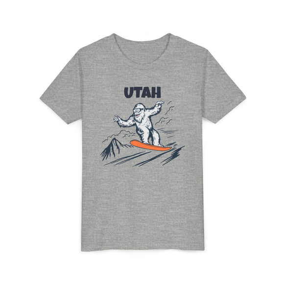 Utah Yeti Snowboard Youth Tee - Kids Skiing Shirt
