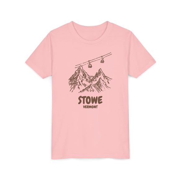 Stowe, Vermont Youth T-Shirt — Vintage Gondola Ski Mountain Tee