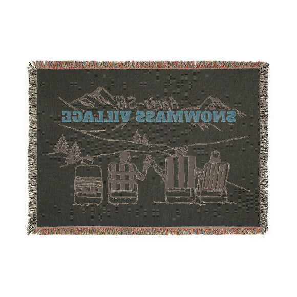 Snowmass Village, Colorado Ski Town Throw Blanket | Mountain Woven Blanket