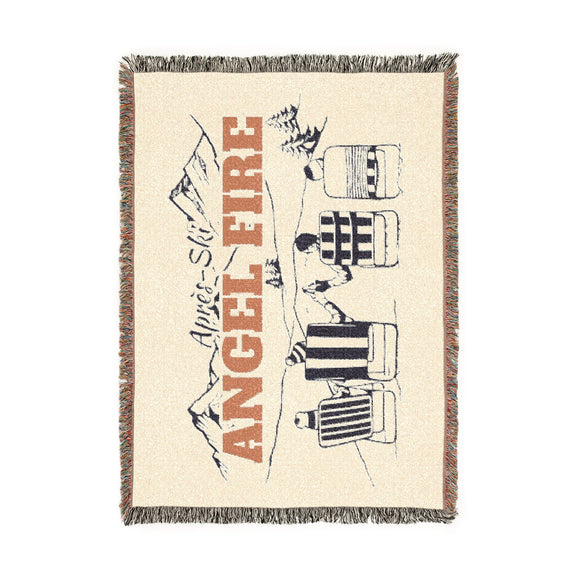 Angel Fire, New Mexico Ski Town Throw Blanket | Mountain Woven Blanket