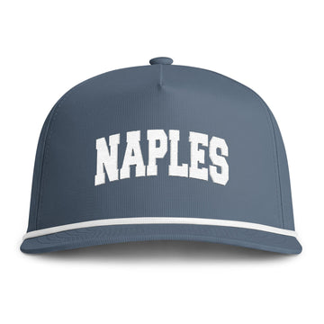 Naples, Florida Embroidered Rope Hat - Vintage Sunwashed Rope Cap, Comfort Colors